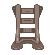 Icon shaped like a ladder used to search for books in a library.